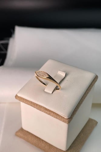 خاتم تصميم دمعة ناعم – إيطالي عيار 18