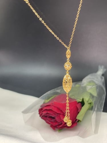 سبحة ذهب بنقوش هندسية عيار 21