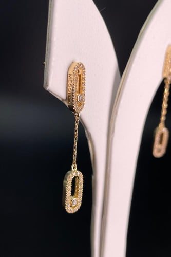 حلق السلسلة الماسية - ذهب إيطالي عيار 18