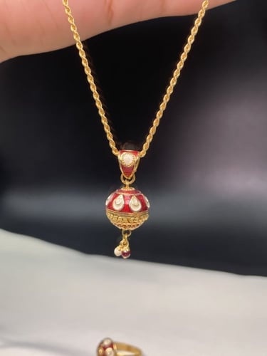 نص طقم دقه هنديه ذهب عيار 21