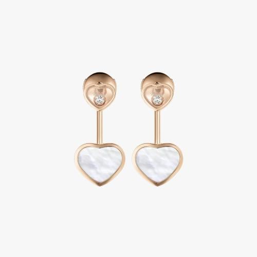 أقراط Rose Bliss Hearts سعادة هادئة،