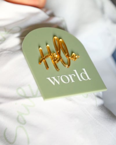 بطاقات الأشهر اكريلك اخضر مع ذهبي 3D