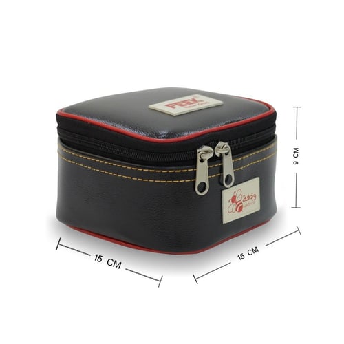 حافظة وذفة جلد أسود