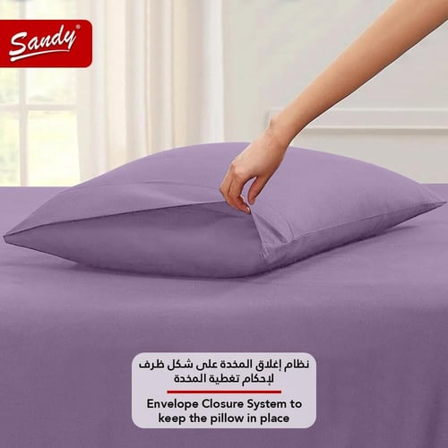طقم شرشف ساندي ساده مفرد - ليلك