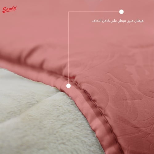 طقم لحاف ساندي فلوري "شتوي" نفرين - زهري سكري