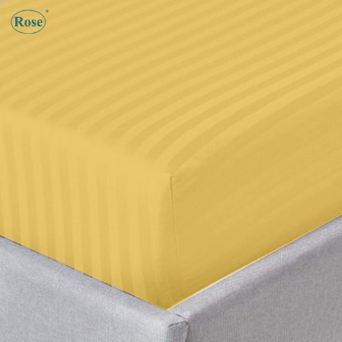 طقم شرشف روز "مفرد عريض" 200x120 سم مقلم - ذهبي