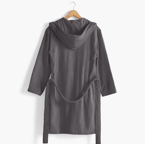 روب حمام ساندي هودي قطن 100% - رمادي