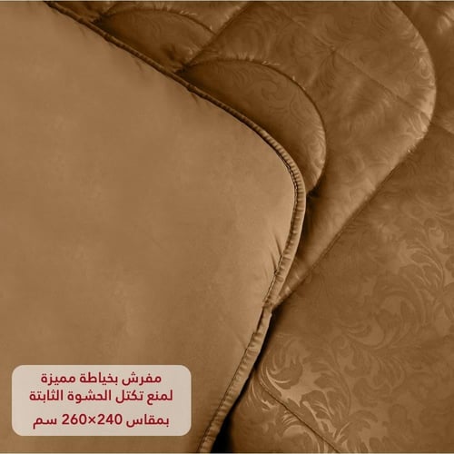 مفرش نفرين فلوري 6 قطع - بني