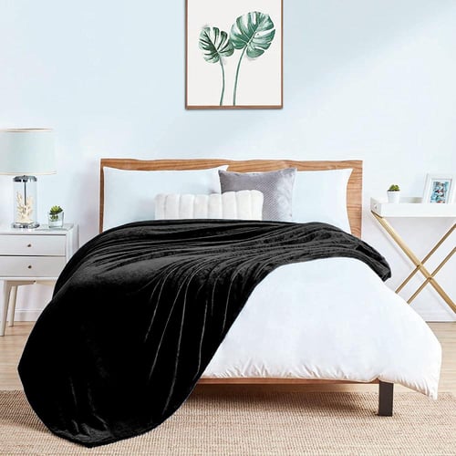 بطانية ساندي الناعمة - اسود | مفرد