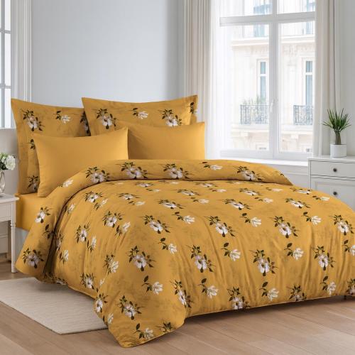 مفرش نفرين فلوري 6 قطع - كراميل