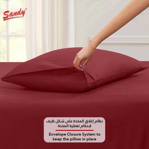 طقم شرشف ساندي ساده مفرد ونص 140×200 سم - عودي