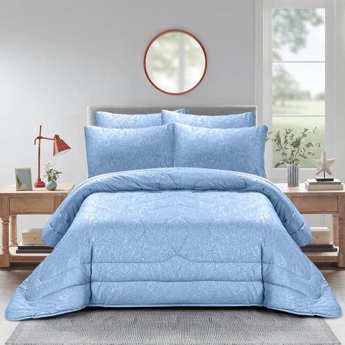 مفرش نفرين فلوري 6 قطع - أزرق ملكي