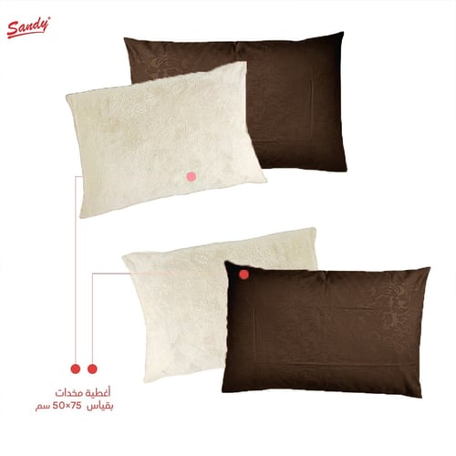 طقم لحاف ساندي فلوري "شتوي" نفرين - بني محروق سكري