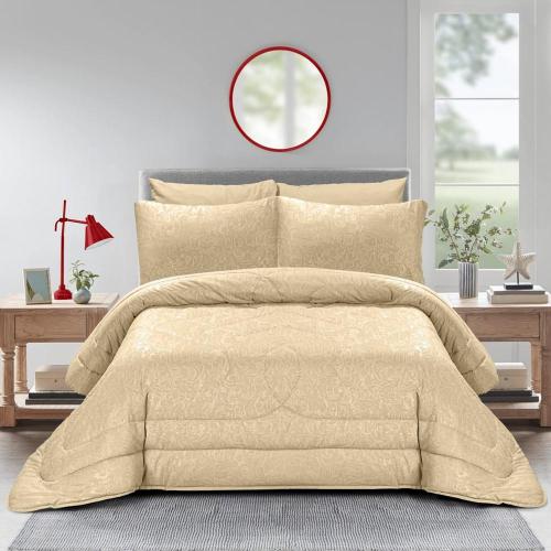 مفرش نفرين فلوري 6 قطع - بيج