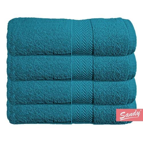 طقم 4 مناشف ساندي قطن 100% | تركواز "اليد"