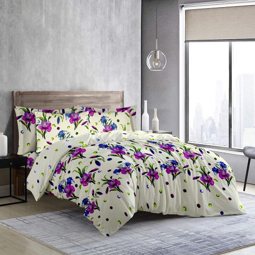 مفرش بحشوة متحركة نفرين بوجهين 7 قطع - لافندر