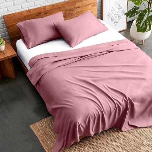 طقم شرشف ساندي ساده مفرد ونص - لحمي