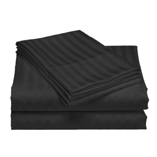 طقم شرشف فندقي روز مفرد عريض 200x120 سم - أسود