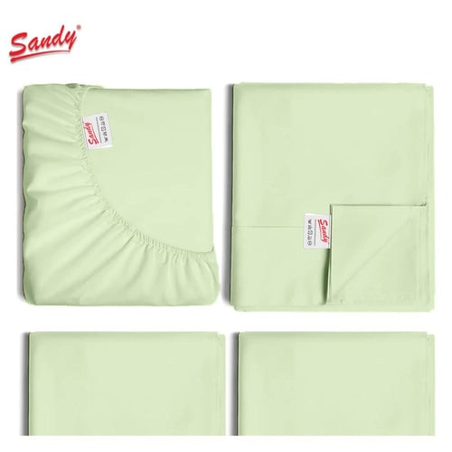 طقم شرشف ساندي ساده مفرد ونص 140×200 سم - جرين تي