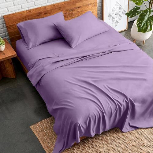طقم شرشف ساندي ساده مفرد ونص 140×200 سم - ليلك