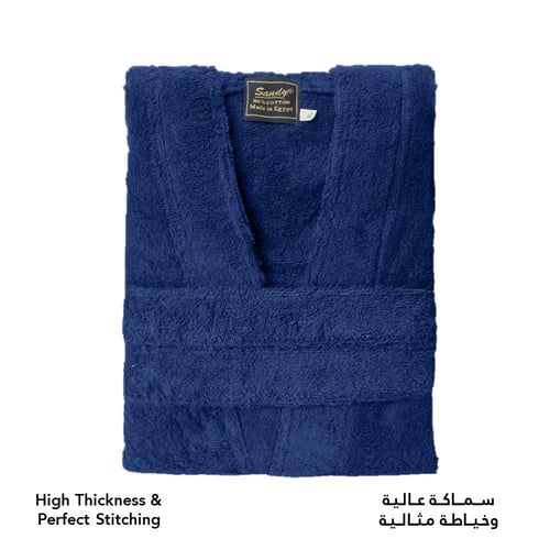 روب حمام ساندي هودي قطن 100% - كحلي