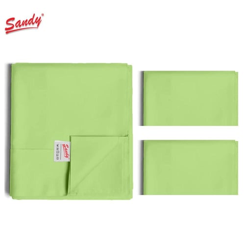 طقم شرشف ساندي ساده مفرد ونص - تفاحي