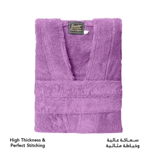 روب حمام ساندي هودي قطن 100% - ليلك