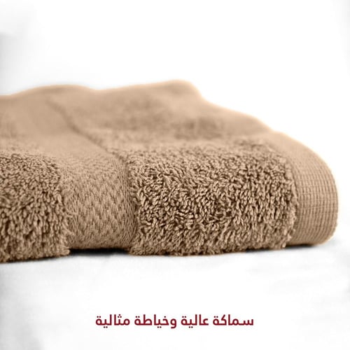 طقم 4 مناشف ساندي قطن 100% | بني "اليد"