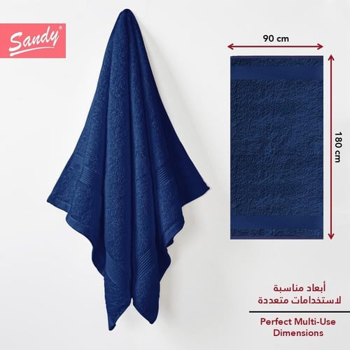 منشفة ساندي قطن 100% | كحلي "كبيرة جدا"