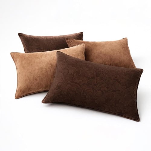 مفرش شتوي نفرين فلوري 6 قطع - بني محروق طوبي