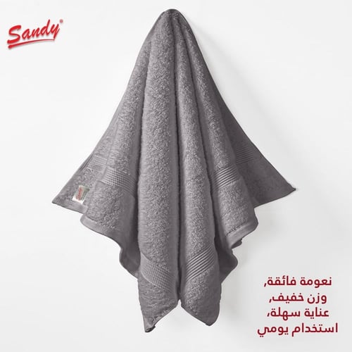 منشفة ساندي قطن 100% | رصاصي "وسط"