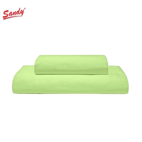 طقم شرشف ساندي ساده مفرد عريض 120×200 سم - تفاحي