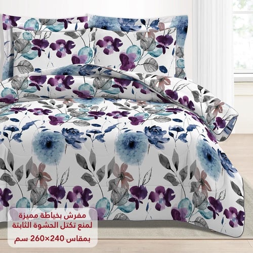 مفرش نفرين فلوري 8 قطع - خزامى