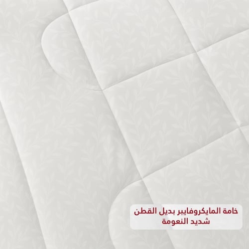 مفرش نفر ونص روز فلوري - أبيض