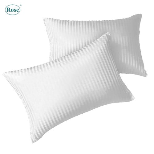 طقم غطاء مخدة روز فندقي مقلم 2 قطعة - متعدد الألوا...