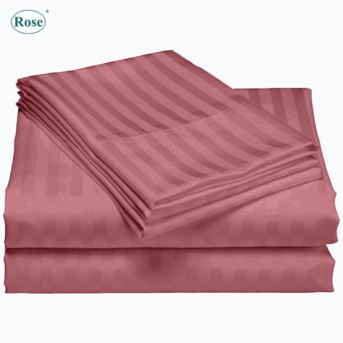 طقم شرشف روز "مفرد عريض" 200x120 سم مقلم - زهري