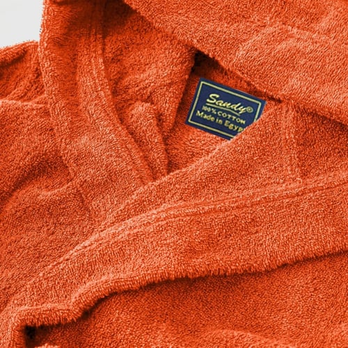 روب حمام ساندي أطفال هودي قطن 100% - برتقالي