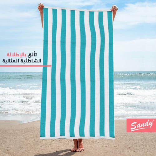 منشفة ساندي الشاطئية قطن 100% | تركواز "كبيرة جدا"