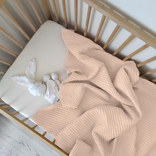 بطانية ساندي الفاخرة للأطفال قطن 100% - بيج