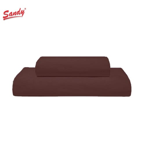طقم شرشف ساندي ساده مفرد 200x100 سم - بني عودي