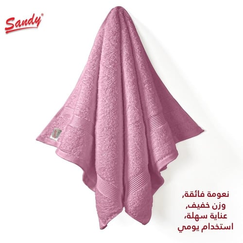 منشفة ساندي قطن 100% | زهري "وسط"