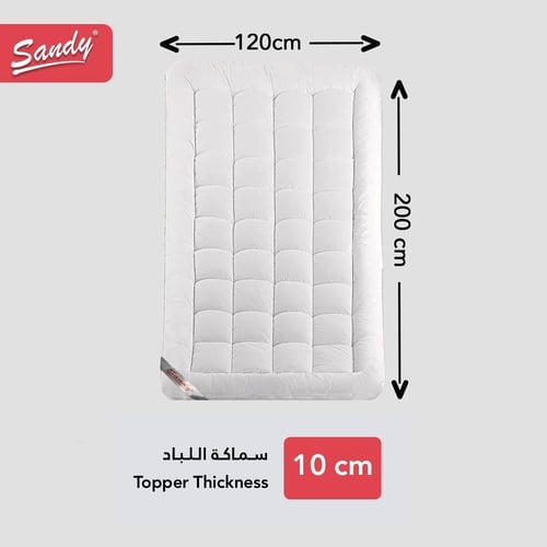 لباد سرير ساندي 10 سم 120×200 سم مفرد ونص