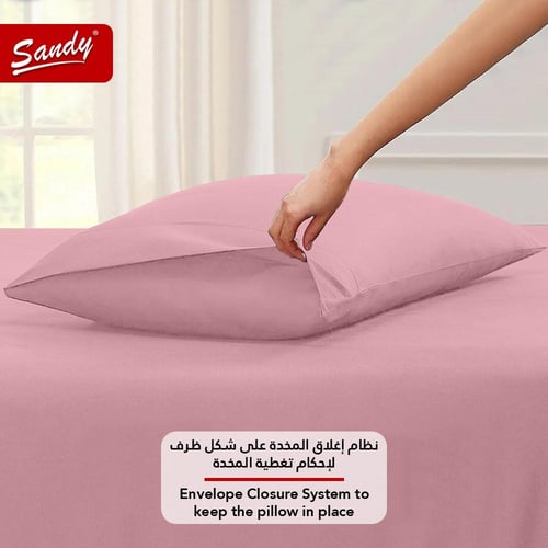 طقم شرشف ساندي ساده مفرد - لحمي