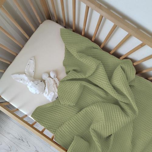 بطانية ساندي الفاخرة للأطفال قطن 100% - زيتي