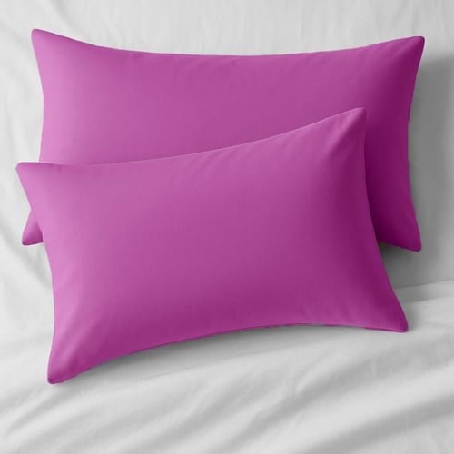 طقم غطاء مخدة روز فندقي سادة 2 قطعة - متعدد الألوا...