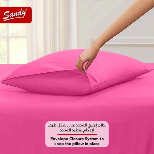 طقم شرشف ساندي ساده مفرد - فوشي