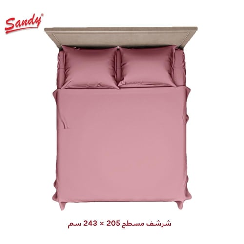 طقم شرشف ساندي ساده مفرد ونص 140×200 سم - لحمي