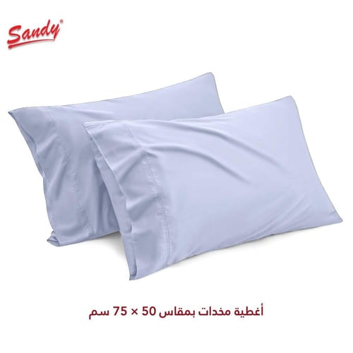 طقم شرشف ساندي ساده مفرد ونص 140×200 سم - سماوي