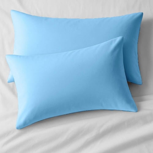 طقم غطاء مخدة روز فندقي سادة 2 قطعة - متعدد الألوا...