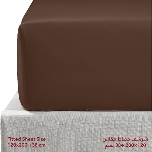 طقم شرشف روز ساده نفر عريض 200x120 سم - بني داكن